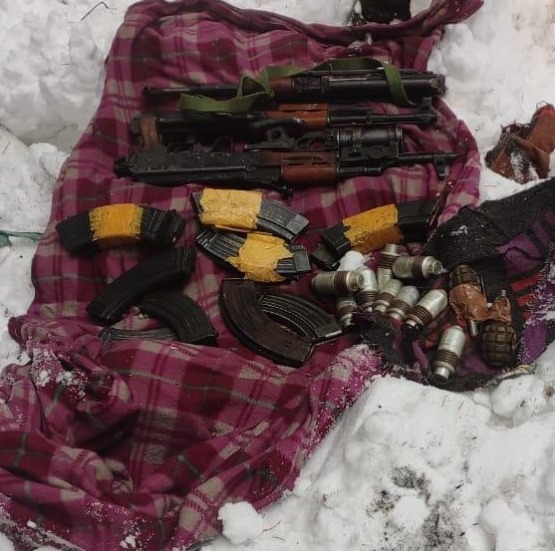 'Terror Hideout Busted, recovery of huge cache of arms , war-like stores in Baramulla'